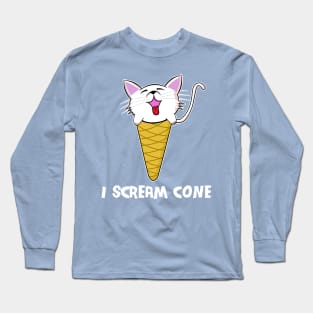 I Scream Cone Funny Cat In Ice Cream Cone Long Sleeve T-Shirt